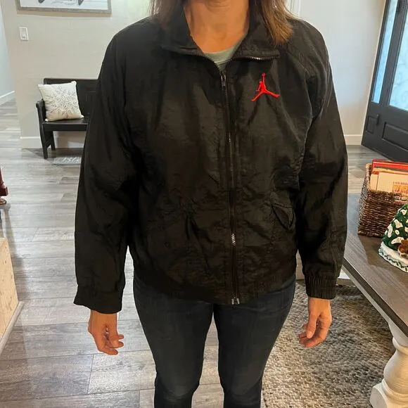 RARE! Vintage 1988 Jordan Black MVP Full Zip Jacket Boys Large Women's Medium