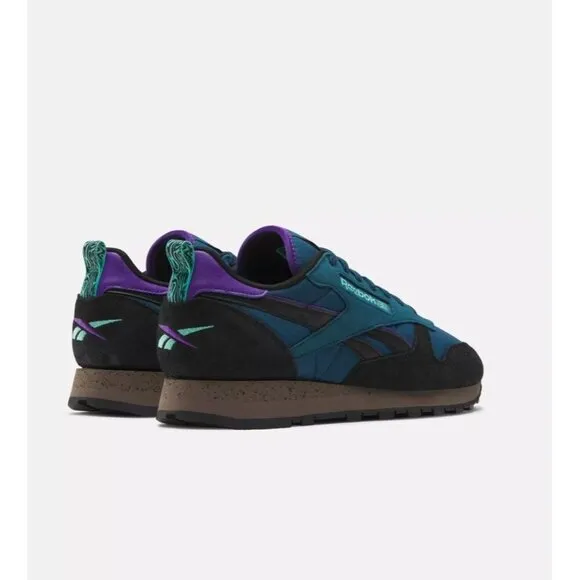 Reebok Classic Leather Shoes Escape Blue / Black / Utility Brown M10.5 W12 - NIB