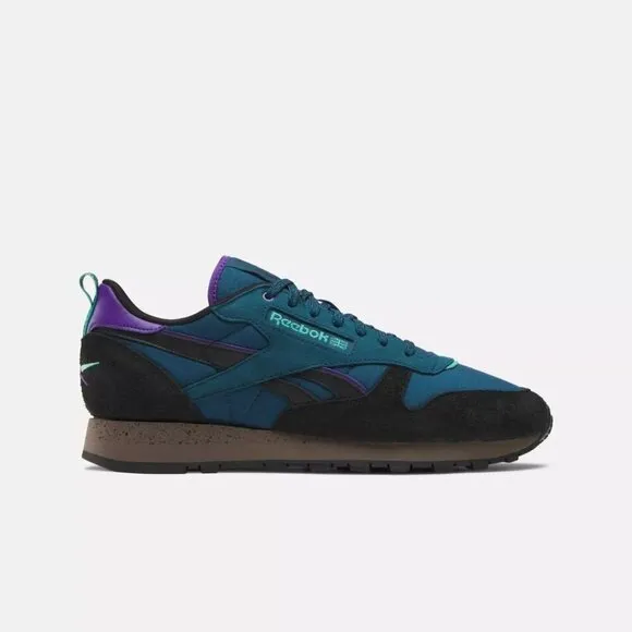 Reebok Classic Leather Shoes Escape Blue / Black / Utility Brown M10.5 W12 - NIB
