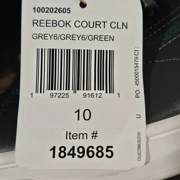 Reebok Court CLN Men's Tennis Shoes/Green-White / Size 10/New With Imperfect Box