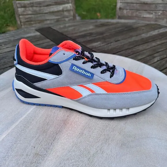 Reebok Mens Forte Racer Athletic Shoes Size 11 Pure Gray Twisted Coral Sneakers