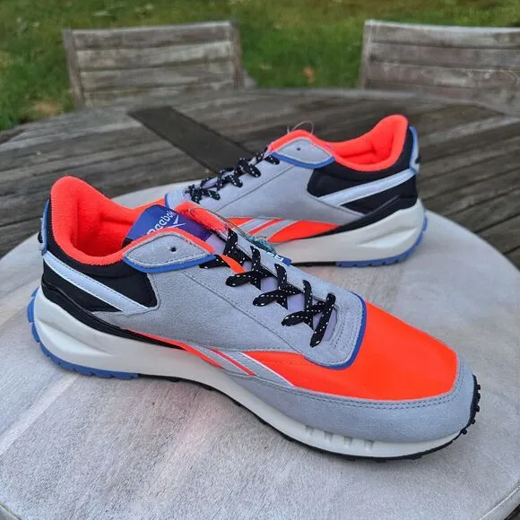 Reebok Mens Forte Racer Athletic Shoes Size 11 Pure Gray Twisted Coral Sneakers