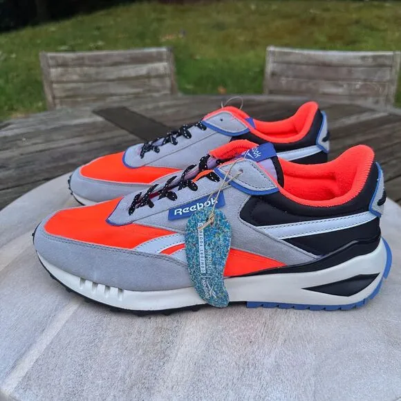 Reebok Mens Forte Racer Athletic Shoes Size 11 Pure Gray Twisted Coral Sneakers