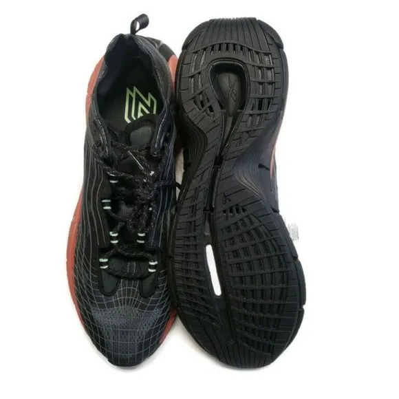 Reebok Mens Size 12 Zig Kinetica II Running Shoes FX9349 Core Black Orange Flare