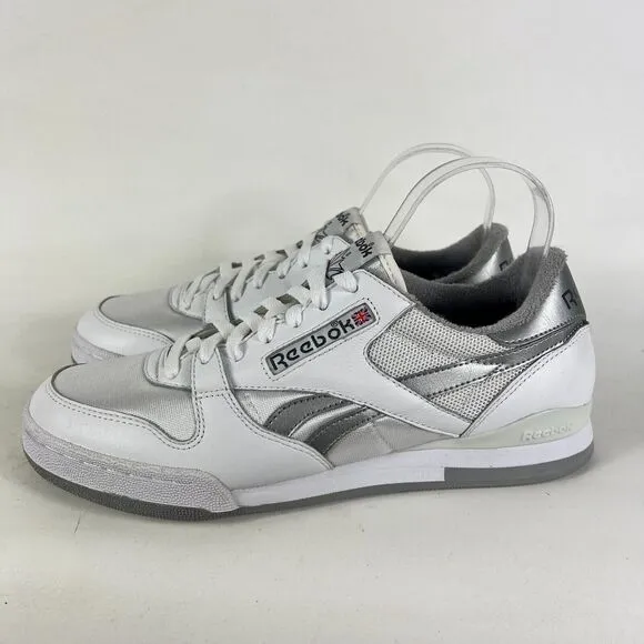 Reebok Phase 1 Pro MU Men's 9 White Leather Lace Up Low Running Athletic Shoes