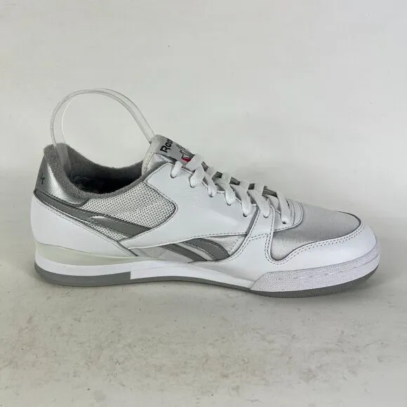Reebok Phase 1 Pro MU Men's 9 White Leather Lace Up Low Running Athletic Shoes