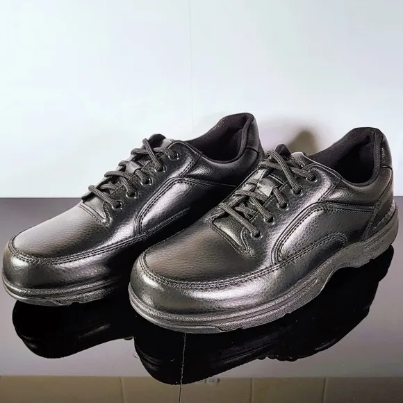 Rockport Men's Eureka Size 7‎ Black Leather Oxfords K71218 Lace-Up Shoes NEW