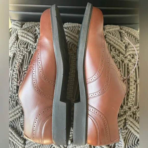 Rockport Mens Wing Tip Brown Oxford’s Antique Tan Size 9.5 Like New