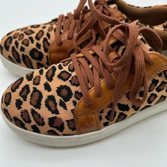 ROCKPORT Shoes Women Size 6W Brown Parissa Leopard Classic Platform Work Sneaker