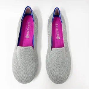 Rothy’s Kids Shiny Sparkly Loafer Iridescent Limited Edition Girls Flats Silver