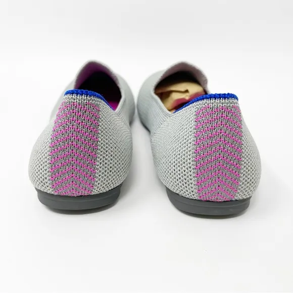 Rothy’s Kids Shiny Sparkly Loafer Iridescent Limited Edition Girls Flats Silver
