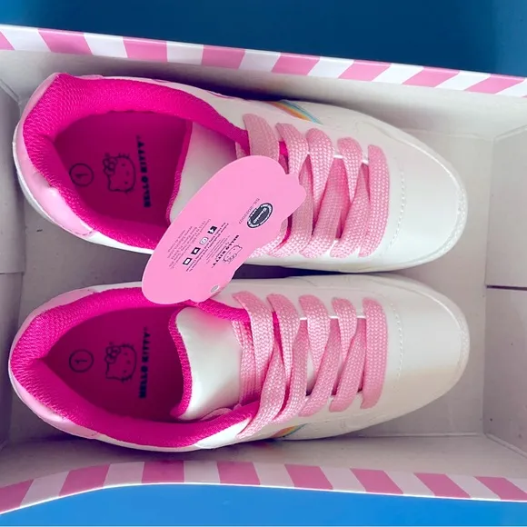 Sanrio Hello Kitty Kids White Rainbow Sneakers Shoes