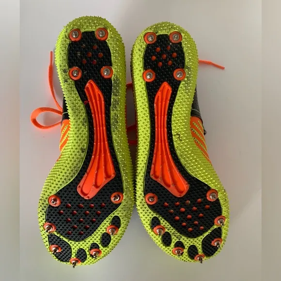Saucony High Jumping Spikes &amp; Wrench Tool Uplift Orange Yellow Black Men 7.5