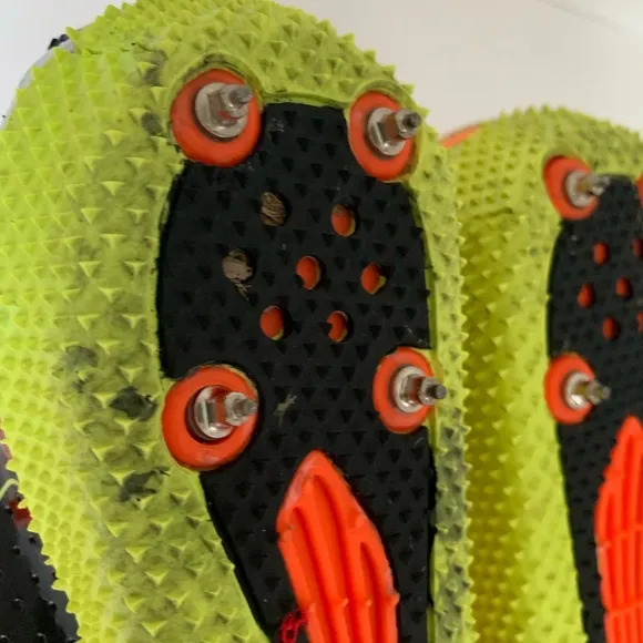 Saucony High Jumping Spikes &amp; Wrench Tool Uplift Orange Yellow Black Men 7.5