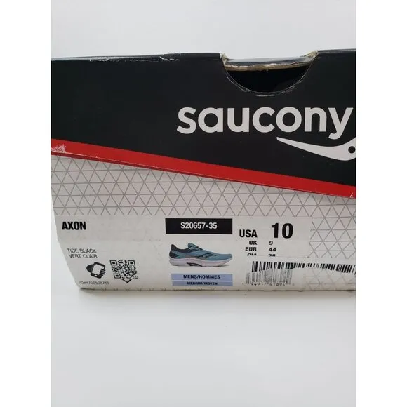 Saucony Men's Axon Running Shoes in Tide/Black - Size 10