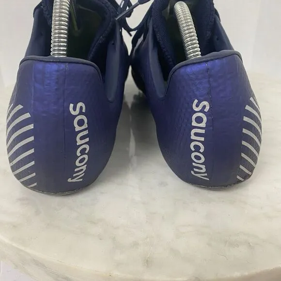 Saucony Mens Showdown‎ 4 Track Field Shoes Cleats Athletic Blue Size 11.5 W/ Key
