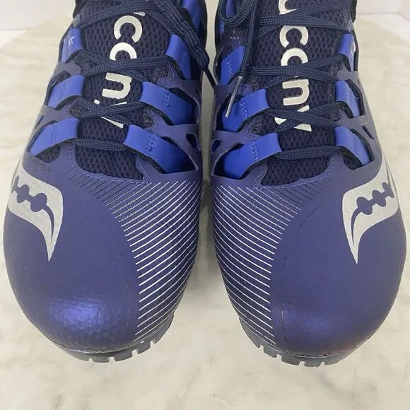 Saucony Mens Showdown‎ 4 Track Field Shoes Cleats Athletic Blue Size 11.5 W/ Key