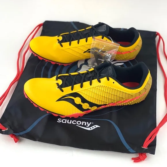 Saucony Spitfire 5 Vizigold Men's Track Spikes Shoes Yellow Black S29055-16