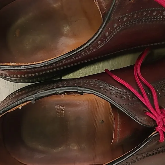 SHELL‎ CORDOVAN Kens Shop Cherry Brown Long Wing Tip Leather 10.5 C Dress Shoes