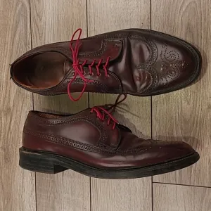 SHELL‎ CORDOVAN Kens Shop Cherry Brown Long Wing Tip Leather 10.5 C Dress Shoes