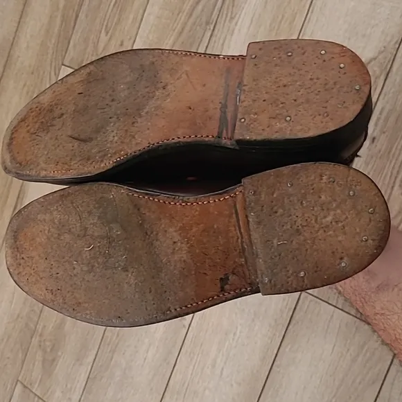 SHELL‎ CORDOVAN Kens Shop Cherry Brown Long Wing Tip Leather 10.5 C Dress Shoes