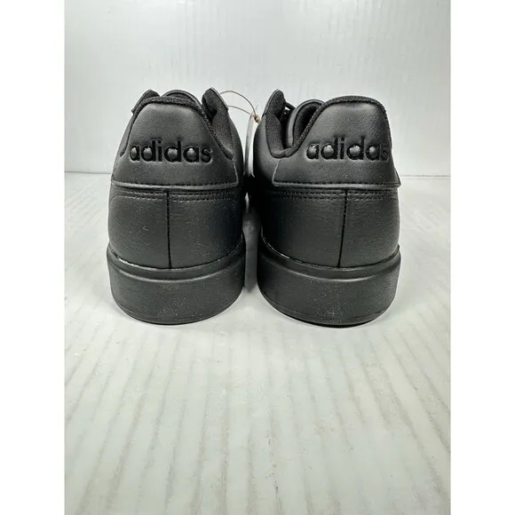 Size 11 adidas Grand Court 2.0 Cloudfoam Sneaker Black Leather Shoe Mens GW9198