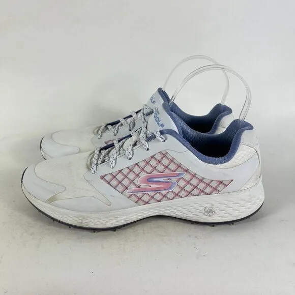 Skechers Performance Go Golf Eagle Womens 9.5 White Running Athletic Shoes 14868