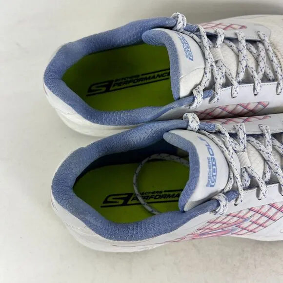 Skechers Performance Go Golf Eagle Womens 9.5 White Running Athletic Shoes 14868