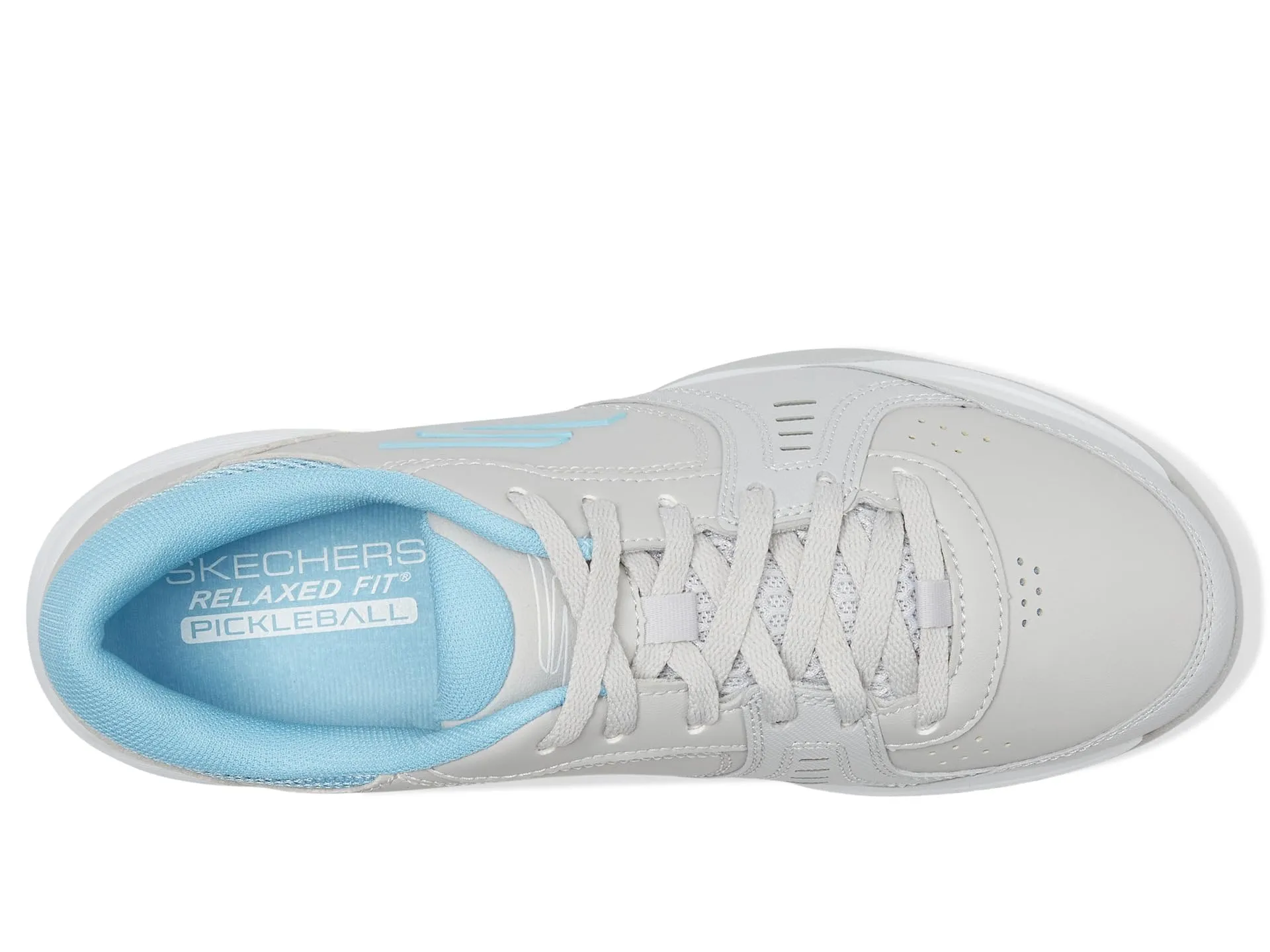 Skechers Women's Viper Court Smash Athletic Indoor Outdoor Pickleball Shoe | Relaxed Fit Sneaker 10 Grey/Blue