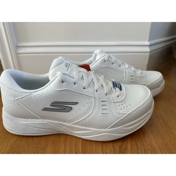 Sketchers, Viper Court Smash, White, Men's US 8.5