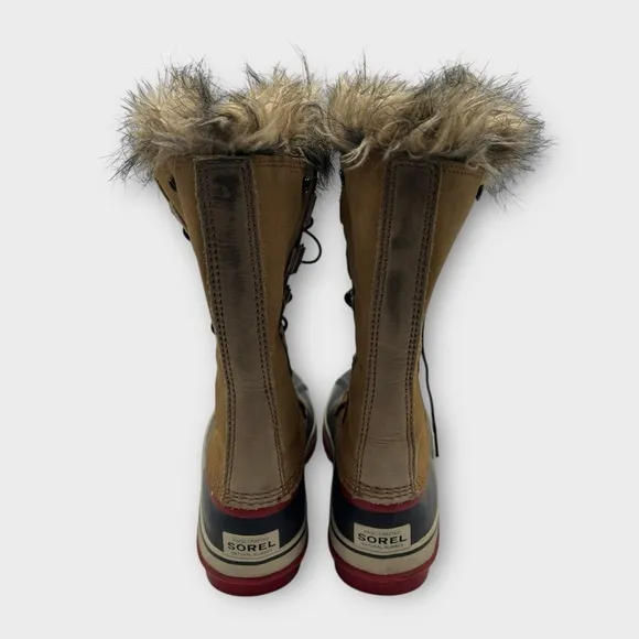 Sorel Joan of Arctic Leather Rubber Waterproof Fur Lined Winter Boots Sz 7 WARM