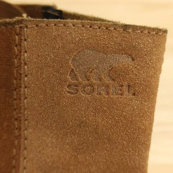 Sorel Joan Of Arctic Women's Boots Sz 5 Brown Suede Lace Up Hidden Wedge Outdoor