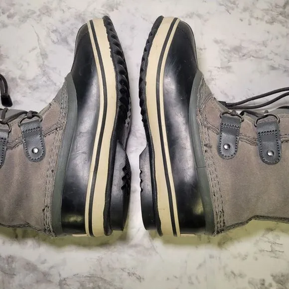 Sorel Women Boots Size 4 Gray Joan of Arctic Boot Shoes Suede Fur Outdoor Winter