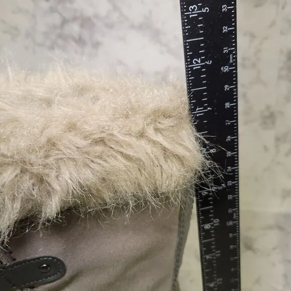 Sorel Women Boots Size 4 Gray Joan of Arctic Boot Shoes Suede Fur Outdoor Winter