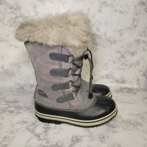 Sorel Women Boots Size 4 Gray Joan of Arctic Boot Shoes Suede Fur Outdoor Winter