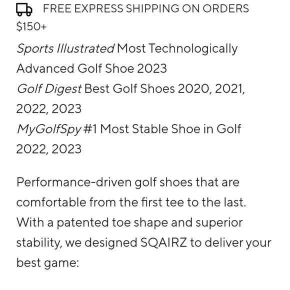 Squairz Speed Men's Golf Shoes 8.5