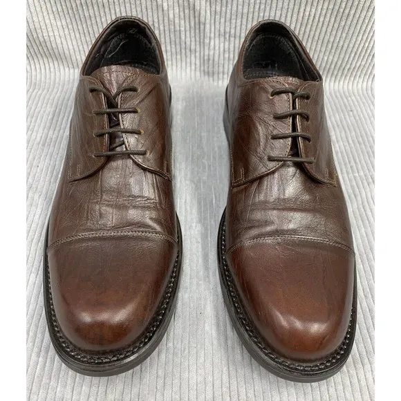 Structure Made In Italy Men's Brown Leather Lace Up Dress Shoes Size US 9D 69334