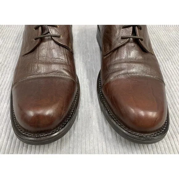 Structure Made In Italy Men's Brown Leather Lace Up Dress Shoes Size US 9D 69334
