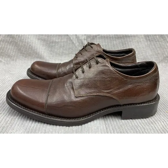 Structure Made In Italy Men's Brown Leather Lace Up Dress Shoes Size US 9D 69334