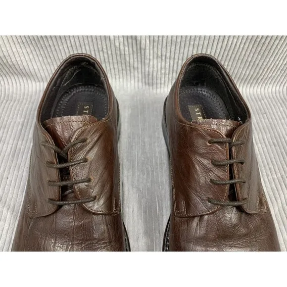 Structure Made In Italy Men's Brown Leather Lace Up Dress Shoes Size US 9D 69334
