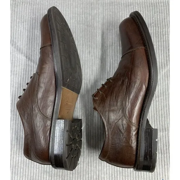 Structure Made In Italy Men's Brown Leather Lace Up Dress Shoes Size US 9D 69334