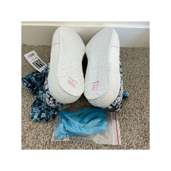 SUPERGA Womens Blue Limited Edition Mary Katrantzou Almond Training Shoes 7.5