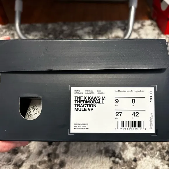 The North Face x Kaws ThermoBall Traction Mule VP Size 9 Ivory White Camo