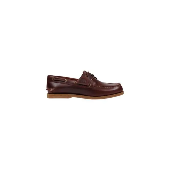 Timberland Leather Moccassin with Rubber Sole Women Bordeaux Running Shoes