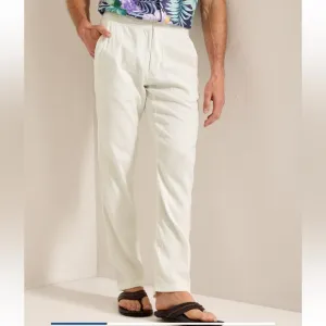 Tommy Bahama Beach Linen Coast Pull on pants white New men’s size 3 XLB