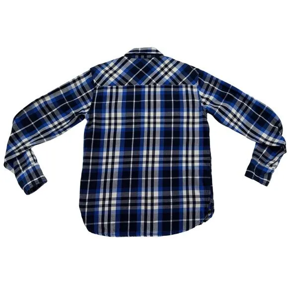 Topo Designs Men’s Flannel Shirt Small Blue Plaid Long Sleeve Outdoors Western