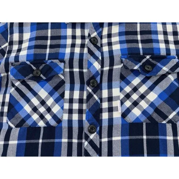 Topo Designs Men’s Flannel Shirt Small Blue Plaid Long Sleeve Outdoors Western