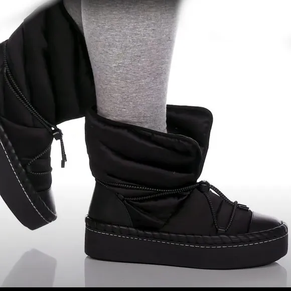Tory Burch LEATHER TRIM SHEARLING LINING Sleeping Bag Boot BOOTIES 7 8 8.5 9.5