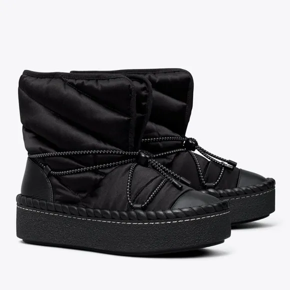 Tory Burch LEATHER TRIM SHEARLING LINING Sleeping Bag Boot BOOTIES 7 8 8.5 9.5