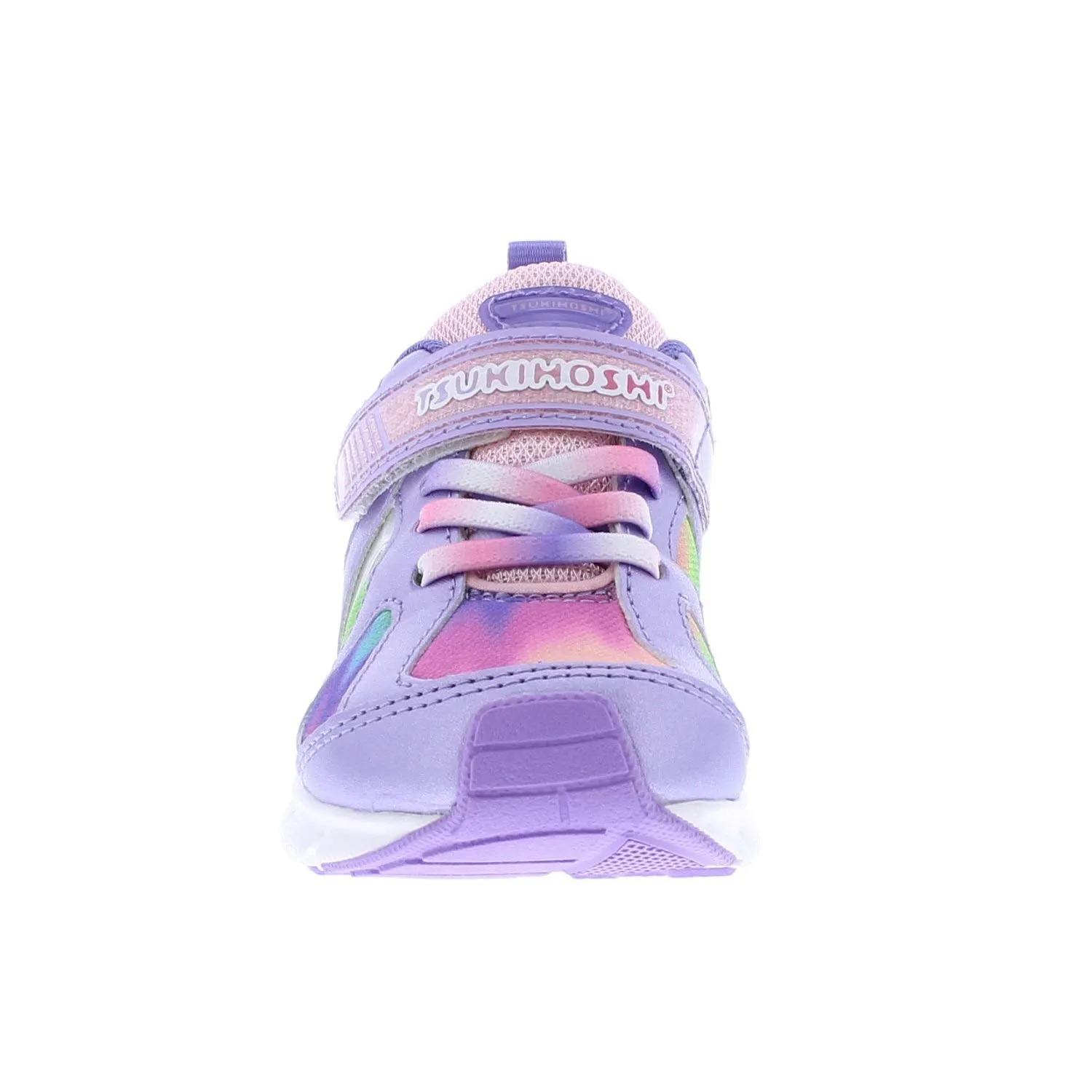 TSUKIHOSHI 3584 Rainbow Strap-Closure Machine-Washable Child Sneaker Shoe with Wide Toe Box and Slip-Resistant, Non-Marking Outsole - Lavender/Multi, 9.5 Toddler (1-4 Years)